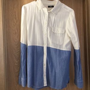 Two tone button up shirt